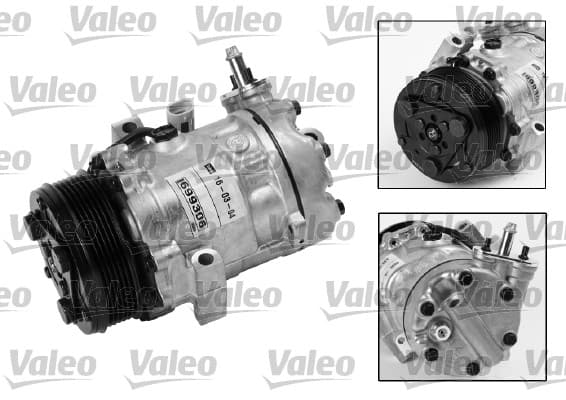 VALEO 699306 Klimakompressor SD6V12 R134a Durchmesser 105 mm 6 Rillen