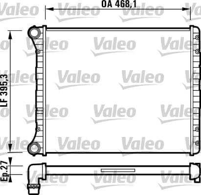 VALEO Radiateur moteur 732785 468x395x27 mm aluminium