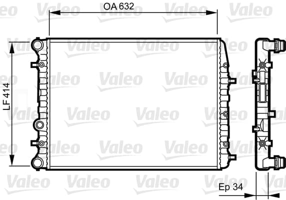 VALEO Radiateur moteur 732864 635x415x23 mm aluminium