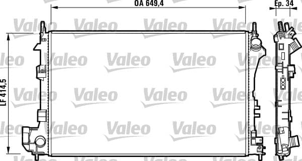 VALEO Motorkuehler 732877 650x415x34 mm Aluminium
