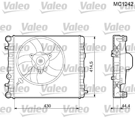 VALEO Motorkuehler 733062 430x415x23 mm Aluminium