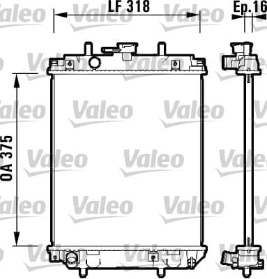 VALEO Radiateur moteur 734105 375x318x16 mm aluminium