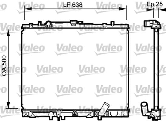 VALEO Motorkuehler 734424 498x638x26 mm Aluminium