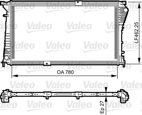 VALEO Radiateur moteur 734931 462x780x27 mm