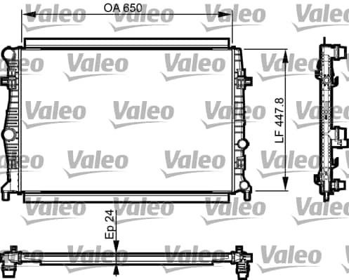 VALEO Motorkuehler 735556 650x448x24 mm Aluminium