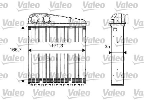 VALEO 812250 radiateur chauffage habitacle 166,7 mm x 171,3 mm x 35 mm VALEO