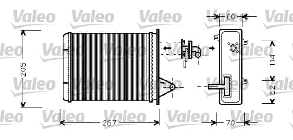 VALEO 812283 radiateur chauffage habitacle longueur faisceau 195 mm
