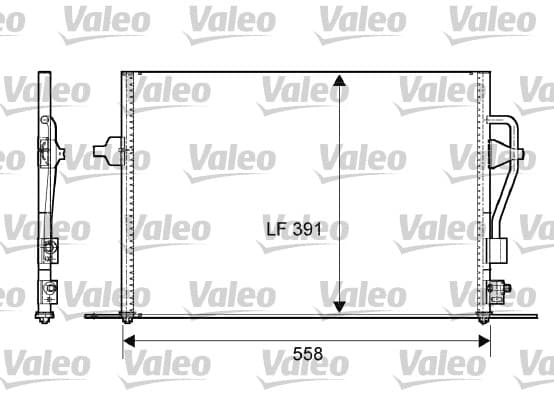 VALEO Condenseur climatisation 817232 391x558x25 mm sans deshydrateur R 134a cuivre