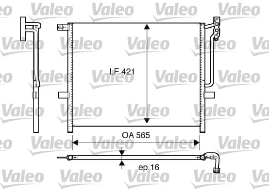 VALEO Kondensator Klimaanlage 817383 470x565x16 mm ohne Trockner R 134a Aluminium