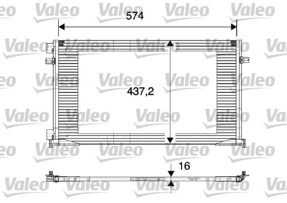 VALEO Kondensator Klimaanlage 817577 437x574x16 mm ohne Trockner R 134a Aluminium