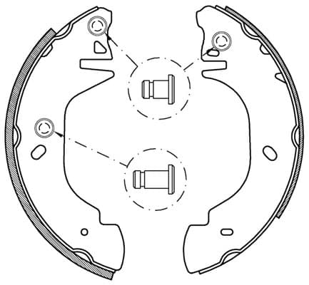 OPEN PARTS Jeu de machoires de frein BSA2134.00 pour frein a tambour diamètre 254 mm 52 mm BDX