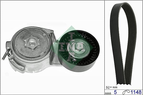 INA 529001310 kit courroie Poly-V 5 nervures longueur 1.148 mm