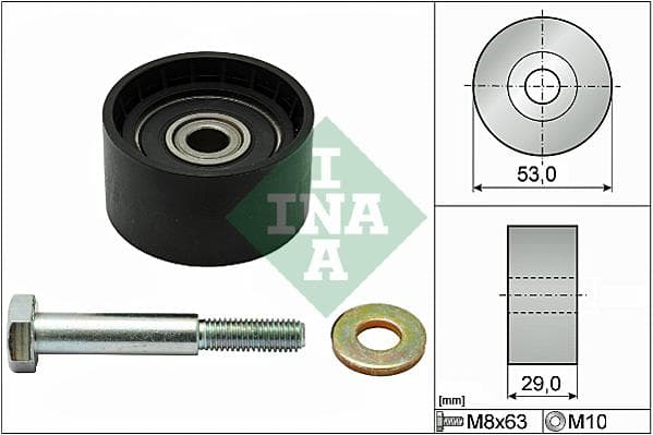 INA 532028710 galet enrouleur courroie distribution diamètre 53 mm largeur 29 mm