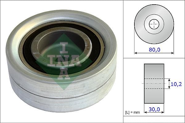 INA 532058210 galet enrouleur courroie distribution diamètre 80 mm largeur 30,2 mm