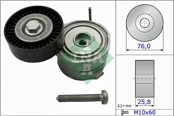 INA 534037510 Riemenspanner Keilrippenriemen Durchmesser 76 mm Breite 25,8 mm