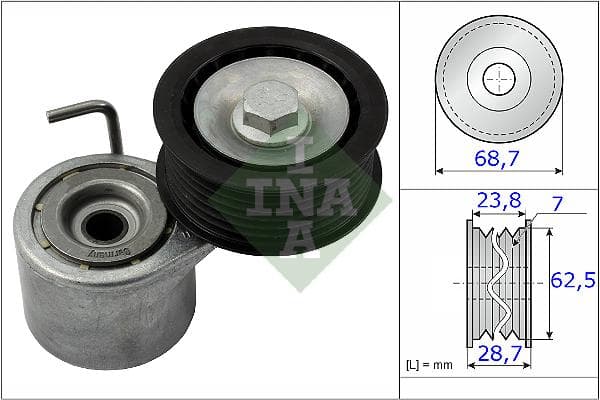INA 534048710 Riemenspanner Keilrippenriemen Durchmesser 68,7 mm Breite 28,7 mm