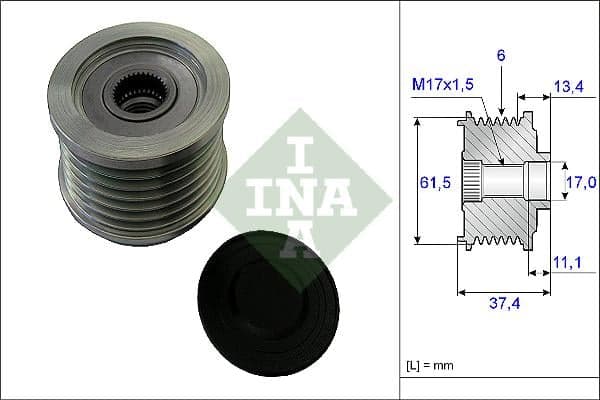 INA 535002310 roue libre alternateur nombre de rainures 6