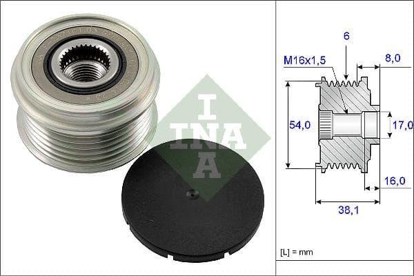 INA 535006310 roue libre alternateur nombre de rainures 6