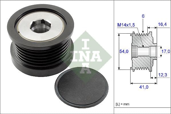 INA 535025910 roue libre alternateur nombre de rainures 6