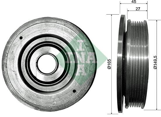 INA 544009410 Kurbelwellenriemenscheibe Außendurchmesser 146,5 mm Breite 44 mm